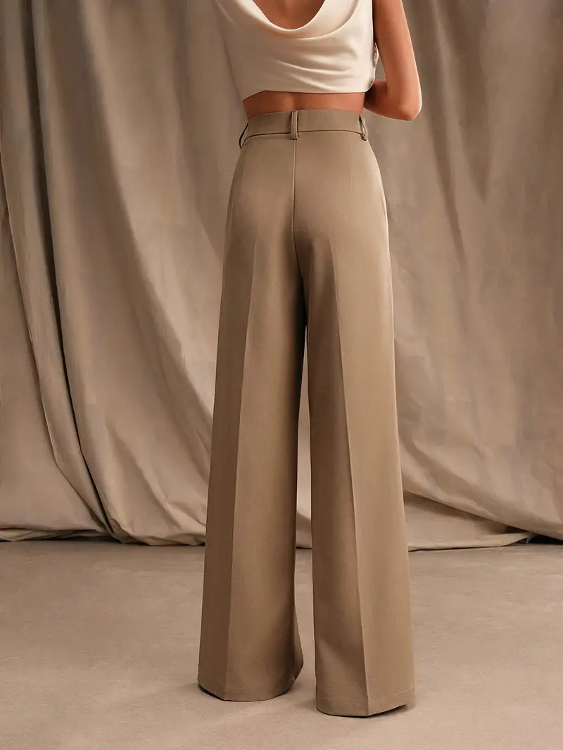 Ayla - Women's Pants with High Waist and Wide Legs