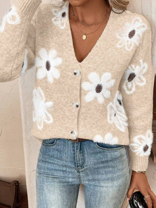 Julia – Cardigan with Floral Pattern