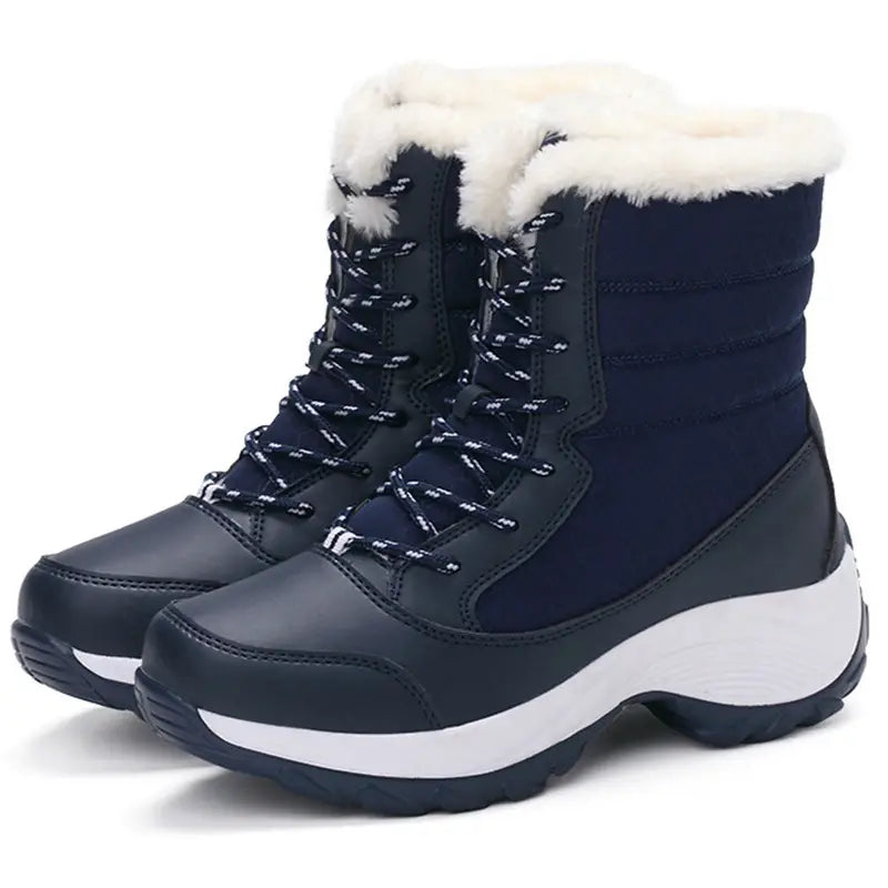 Warm, Waterproof, Plush Lined Ankle Snow Boots with Anti-Slip Traction for Women