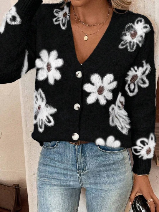 Julia – Cardigan with Floral Pattern