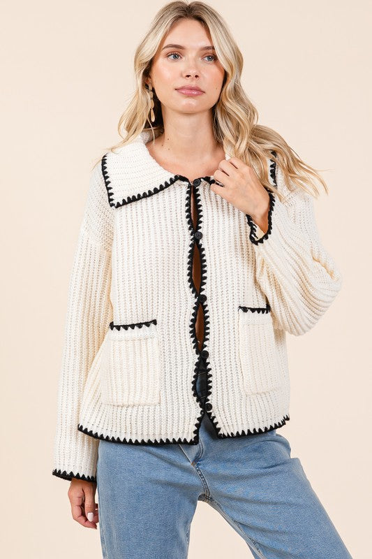 Knitted Cardigan for Women - Ideal for Fall & Winter