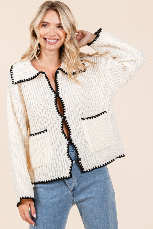 Knitted Cardigan for Women - Ideal for Fall & Winter