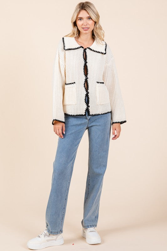 Knitted Cardigan for Women - Ideal for Fall & Winter