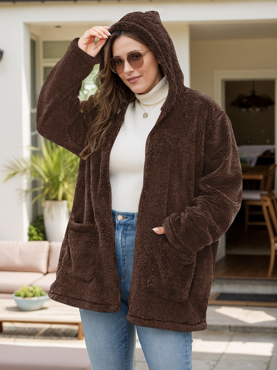 Emma - Teddy Winter Coat with Hood for Women