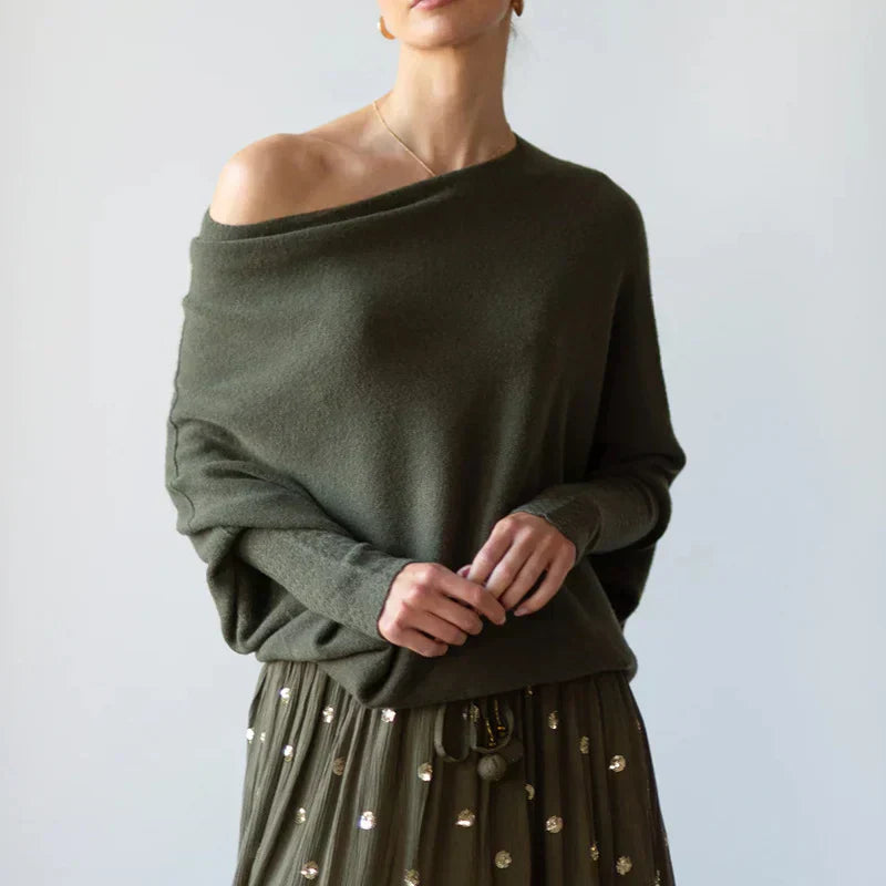 Draped Casual Asymmetrical Women's Sweater