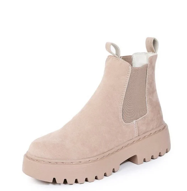 Graceza - Suede Ankle Boots with Chunky Sole for Women