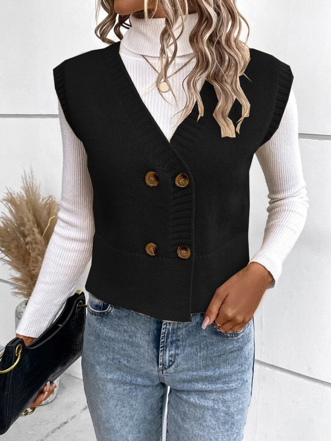 V-Neck Cardigan for Women with Buttons