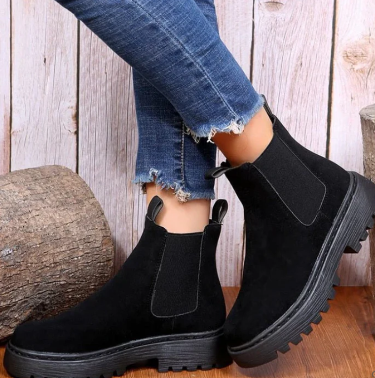 Graceza - Suede Ankle Boots with Chunky Sole for Women