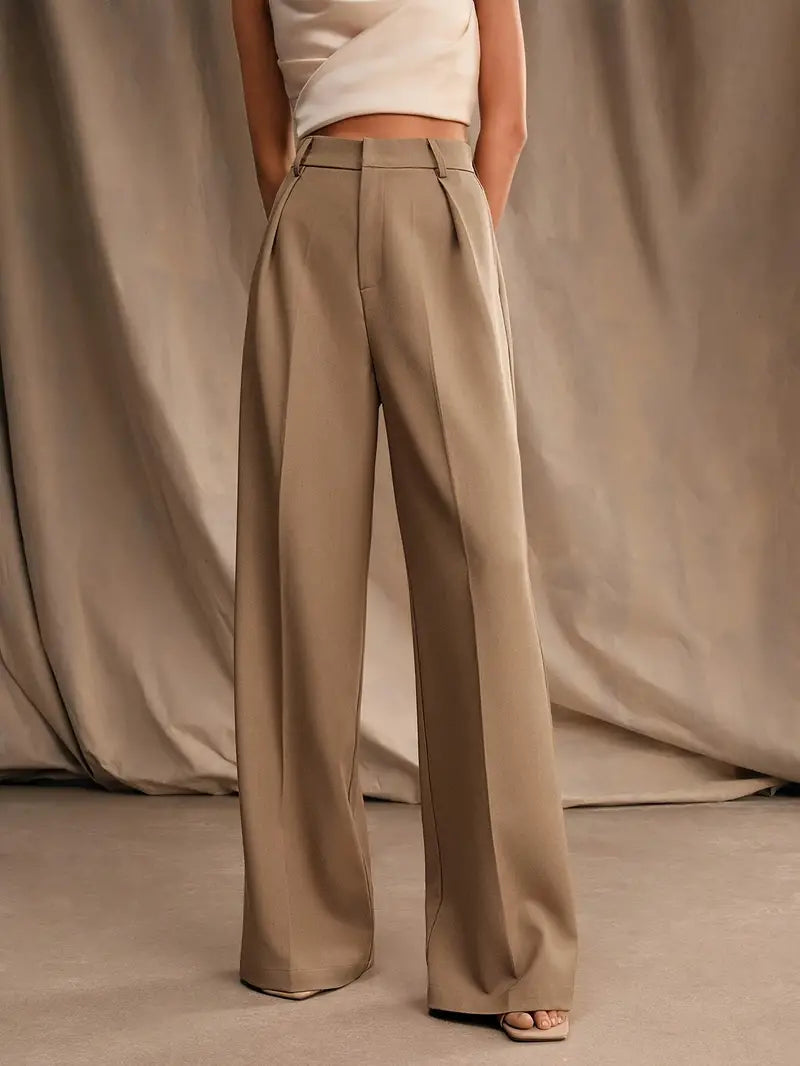 Ayla - Women's Pants with High Waist and Wide Legs