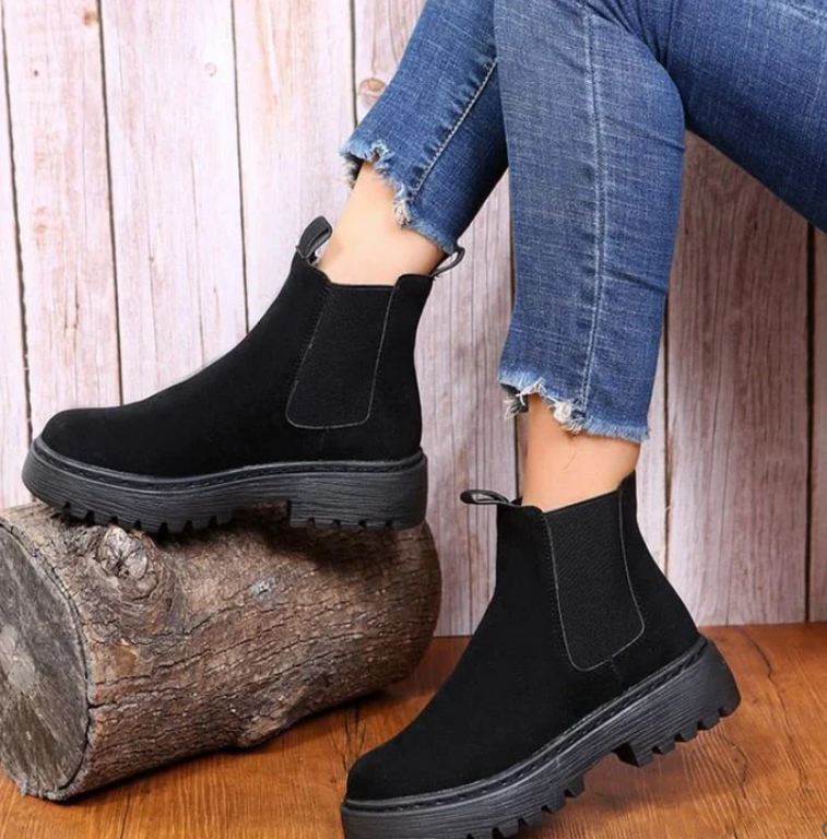 Graceza - Suede Ankle Boots with Chunky Sole for Women