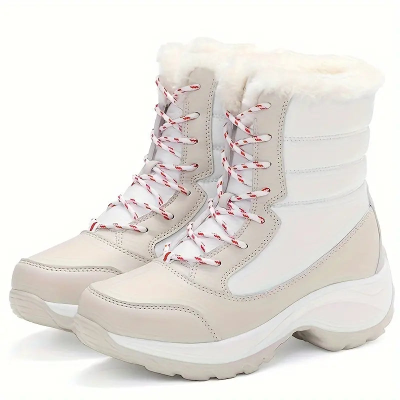 Warm, Waterproof, Plush Lined Ankle Snow Boots with Anti-Slip Traction for Women