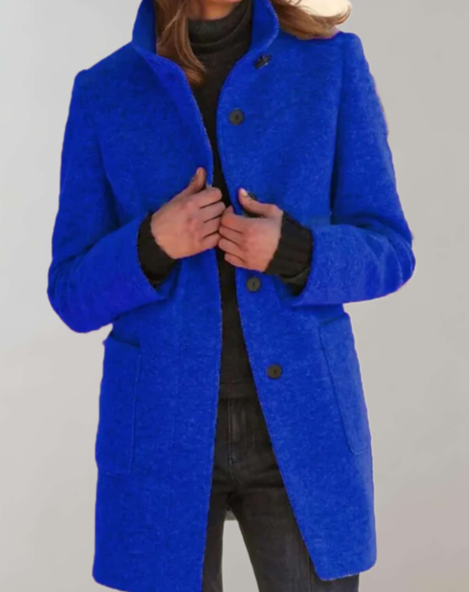 Arvey | Elegant mid-length wool coat with high collar