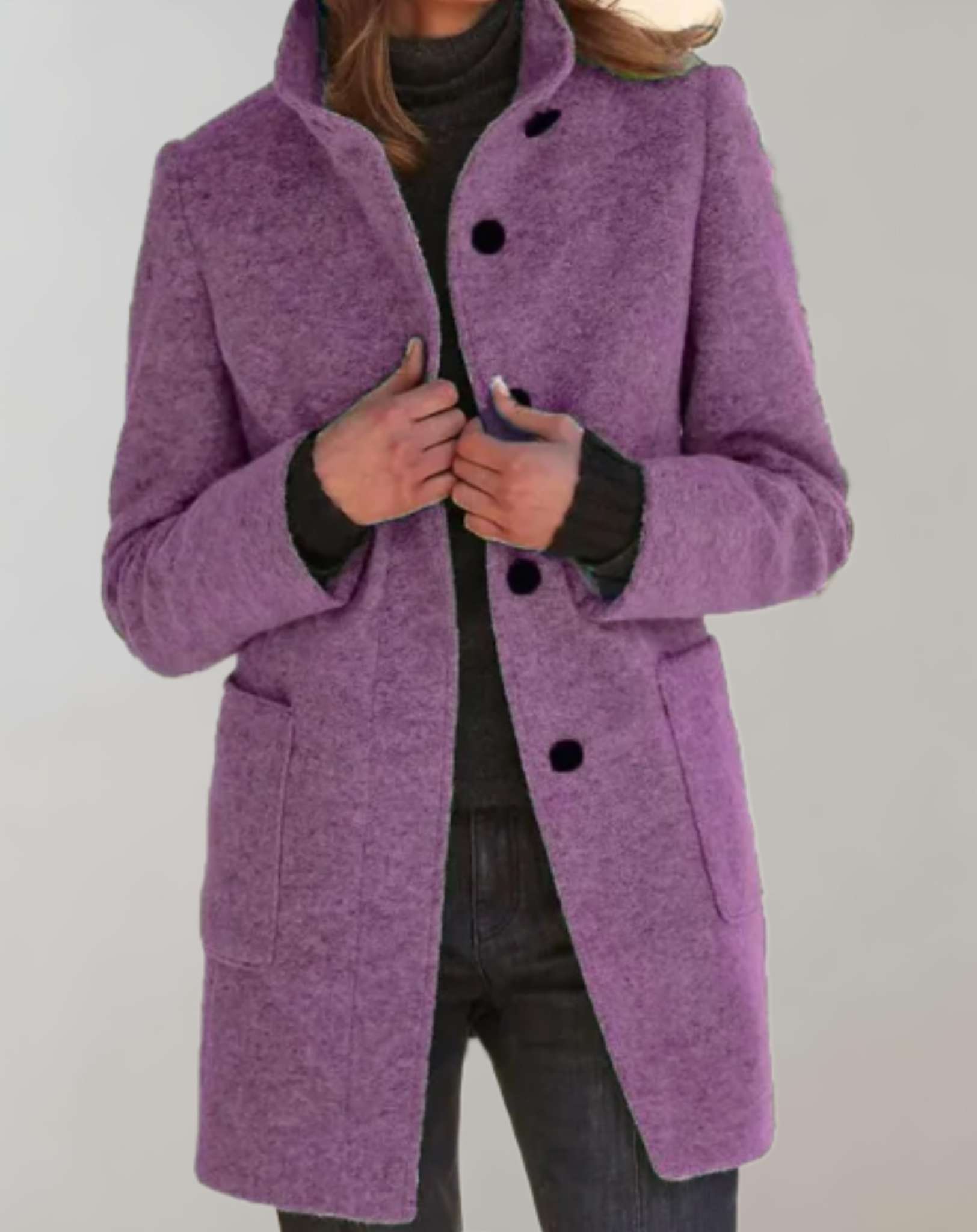 Arvey | Elegant mid-length wool coat with high collar