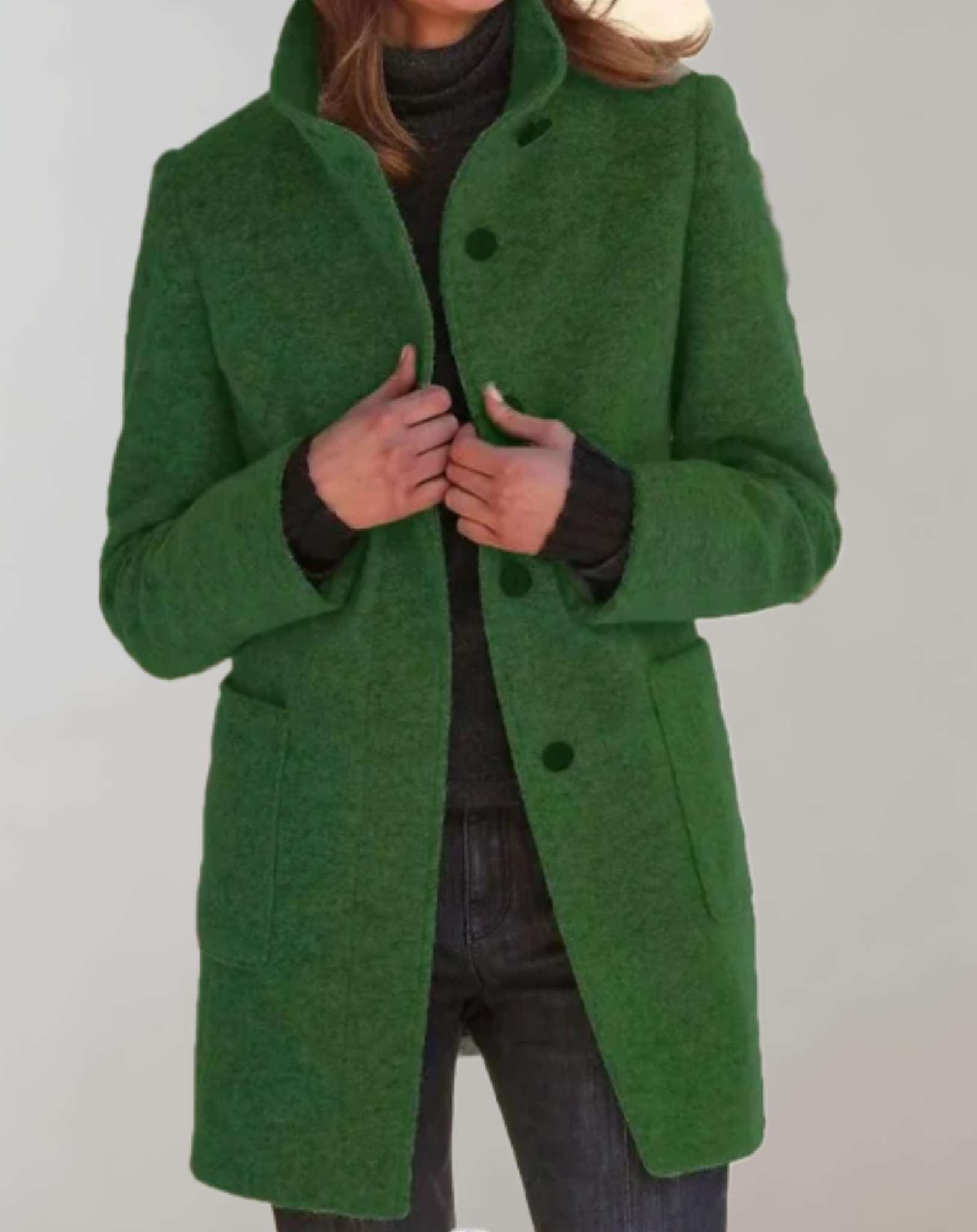 Arvey | Elegant mid-length wool coat with high collar