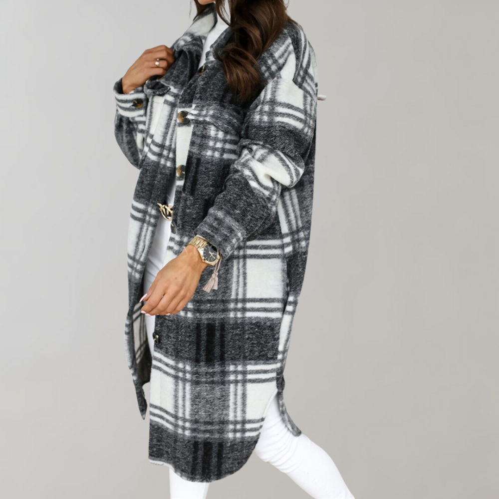 Iris | Women's Coat In Checked Pattern