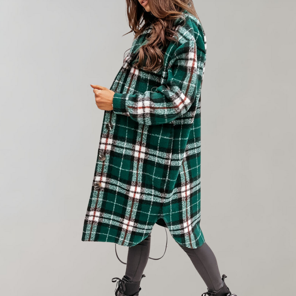 Iris | Women's Coat In Checked Pattern