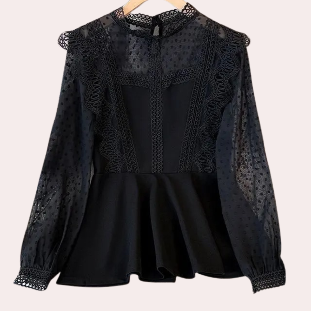 Hemera | Elegant Blouse With Lace Embellishments