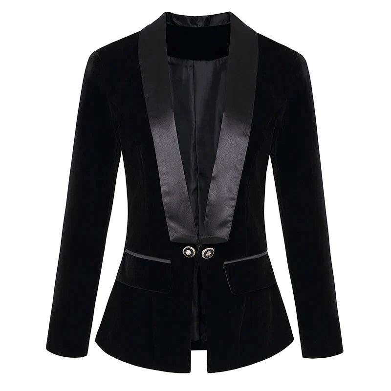 Velvet Tuxedo Blazer with Satin Lapels