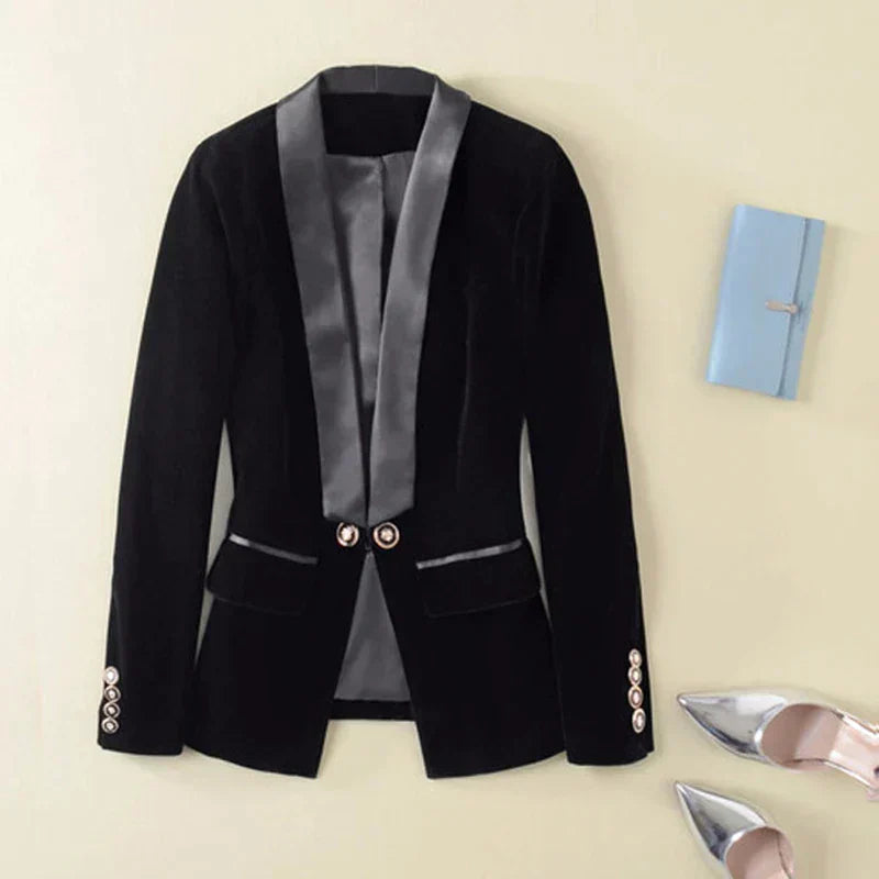 Velvet Tuxedo Blazer with Satin Lapels