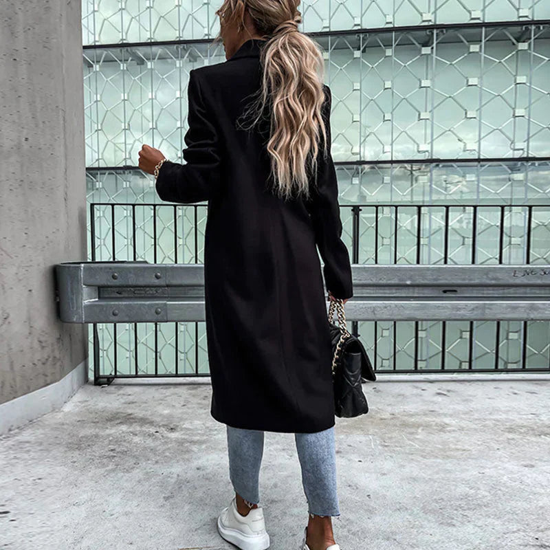 Lisa | Stylish Long Autumn Coat With Buttons