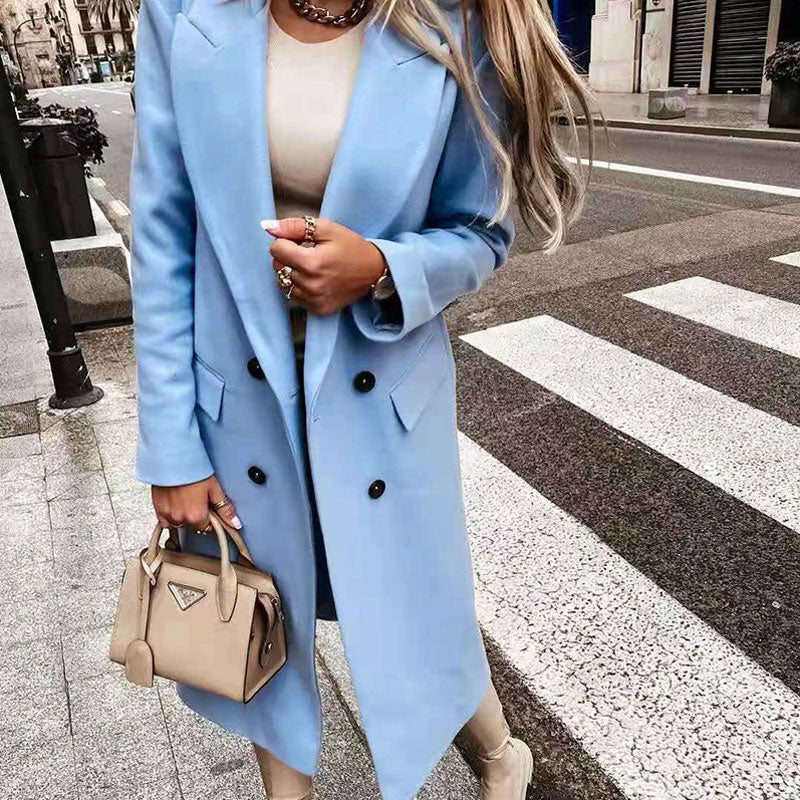 Lisa | Stylish Long Autumn Coat With Buttons