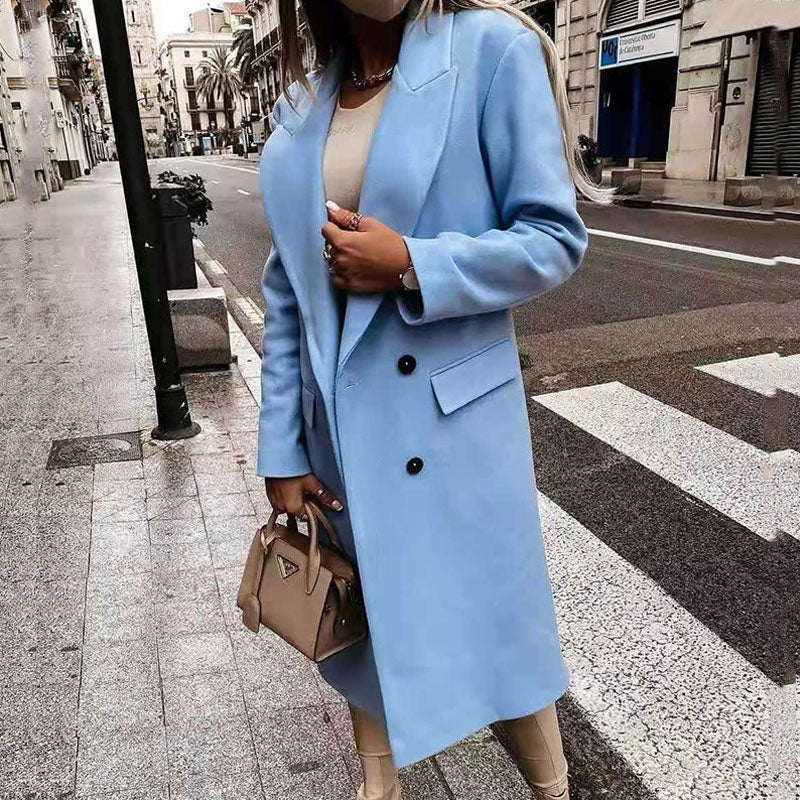 Lisa | Stylish Long Autumn Coat With Buttons