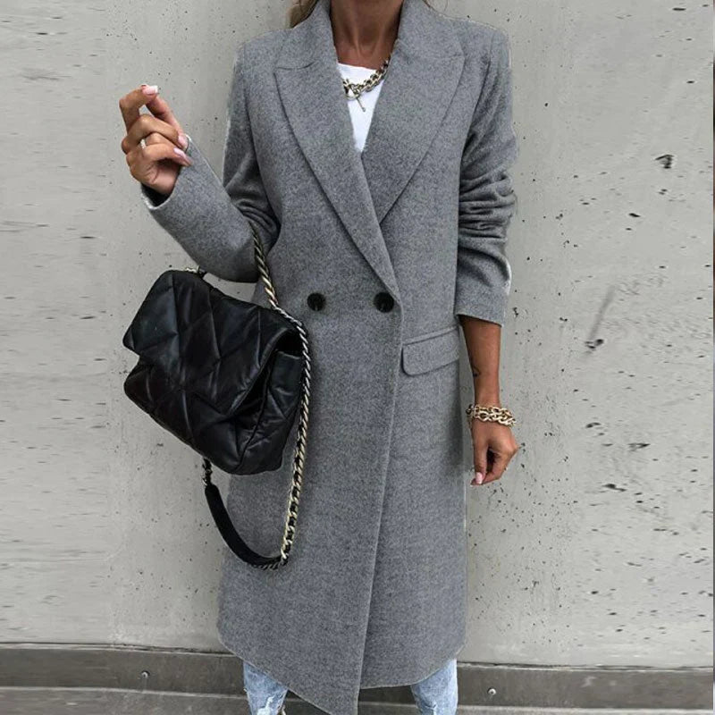 Lisa | Stylish Long Autumn Coat With Buttons