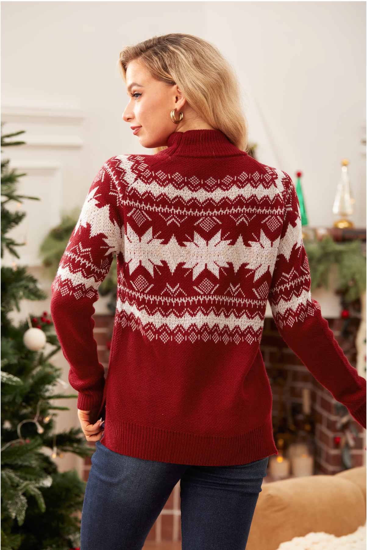 Ladies Snowflake Christmas Sweater