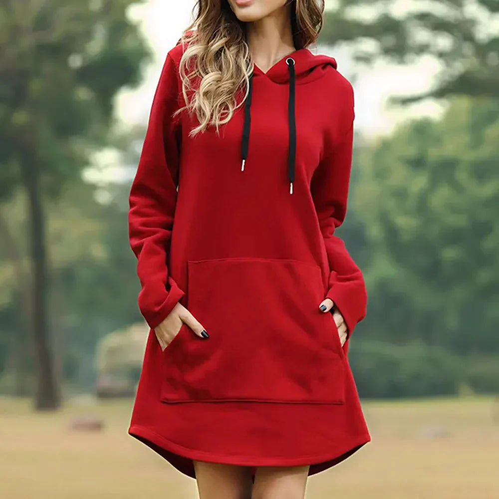 Casual Women's Hoodie Dress – Soft Warm Fit