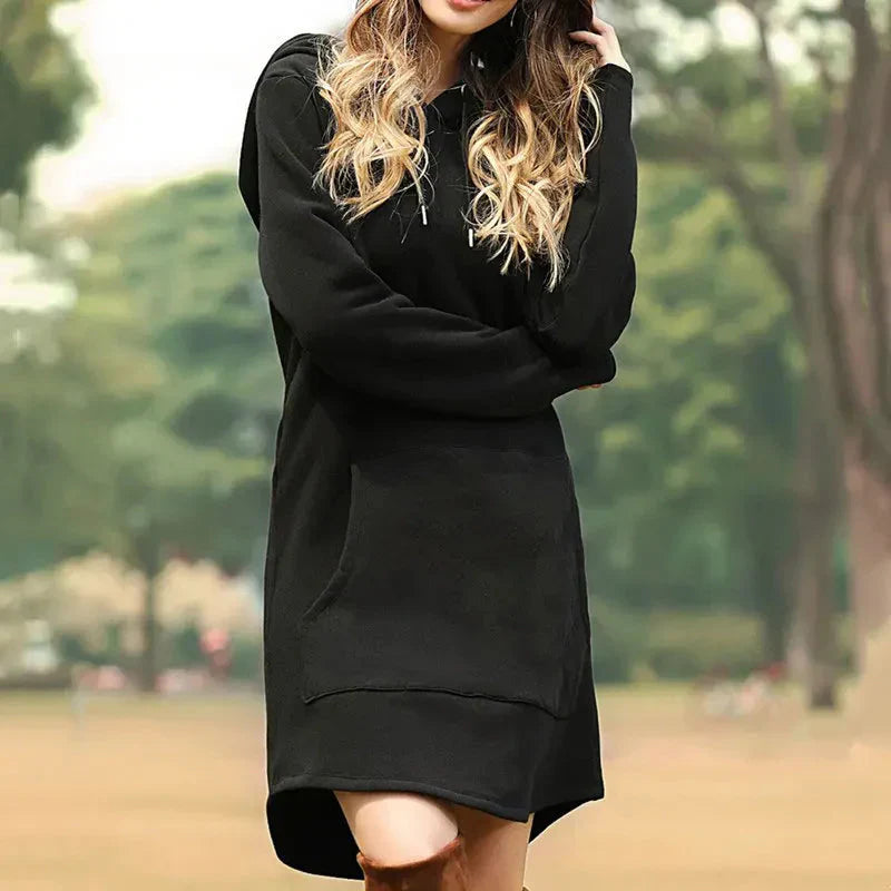 Casual Women's Hoodie Dress – Soft Warm Fit