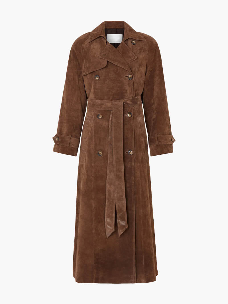 Comfortable Suede Trench Coat for Women