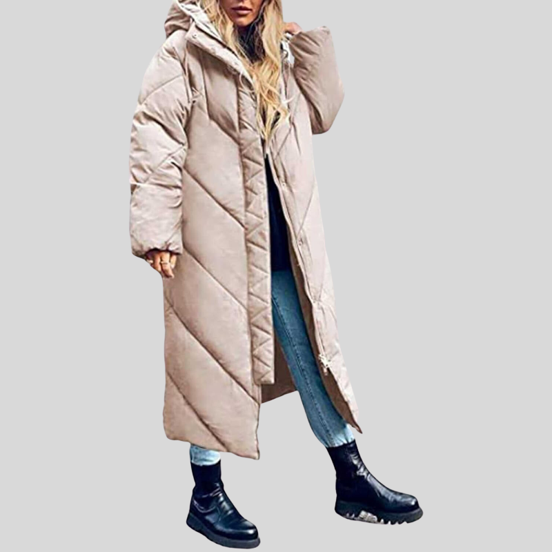 Chloe - Long, Warm Women's Coat with Hood