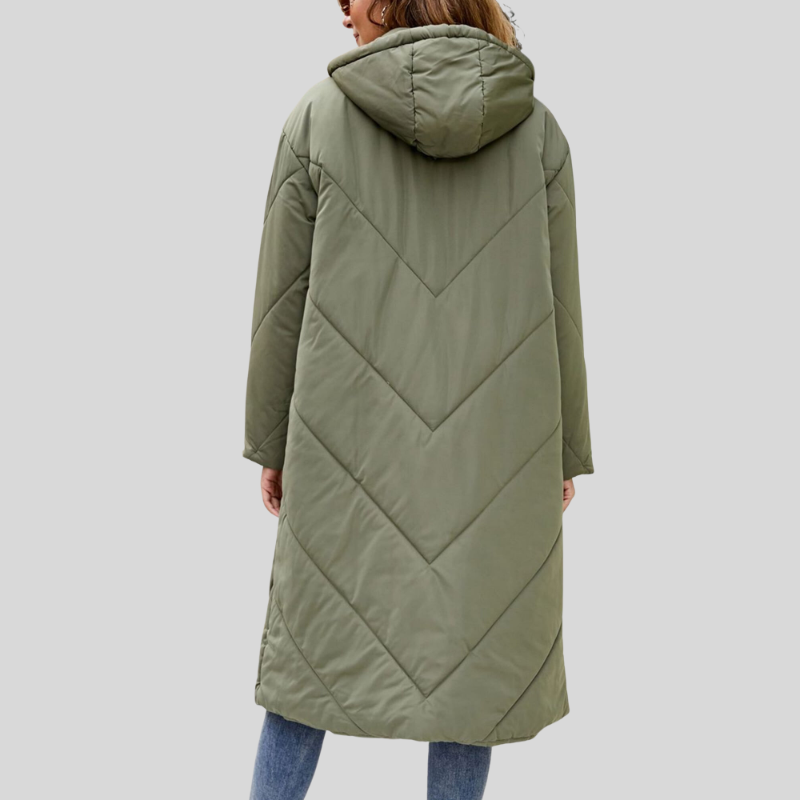 Chloe - Long, Warm Women's Coat with Hood