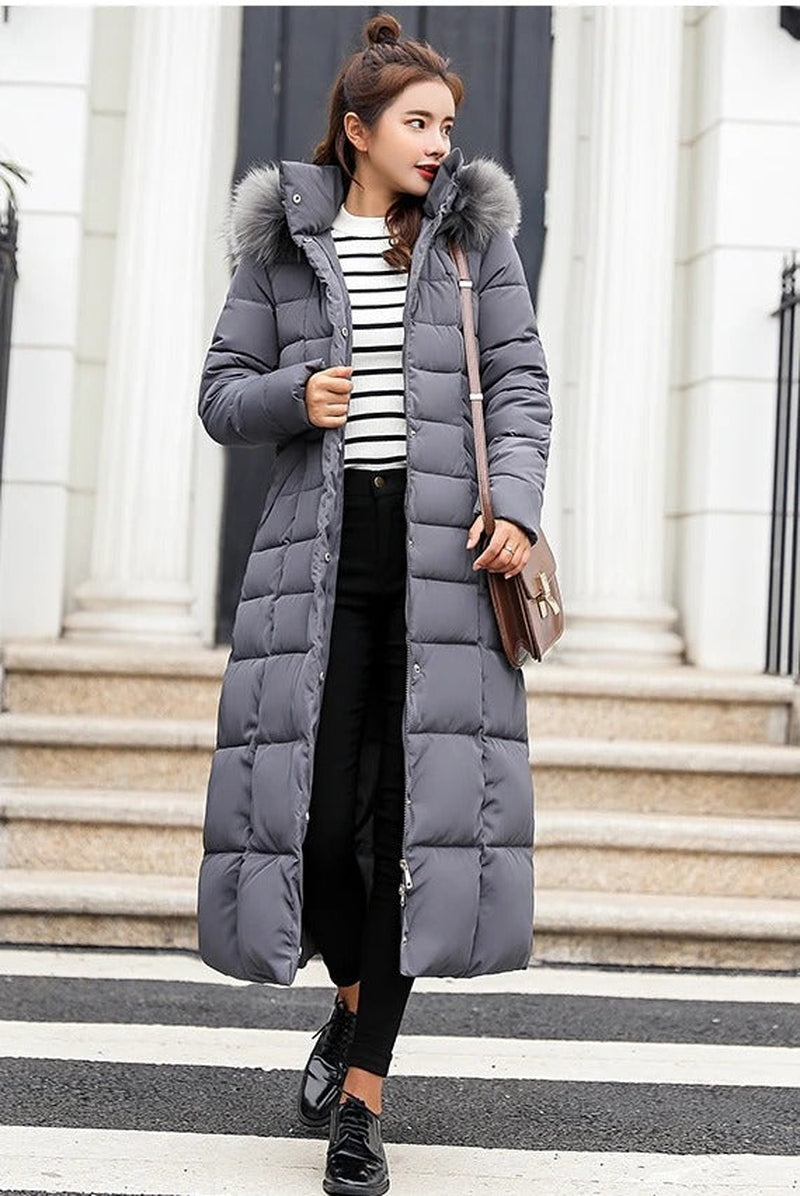 Lena – Fashionable Long Winter Coat with Belt for Style-Conscious Women