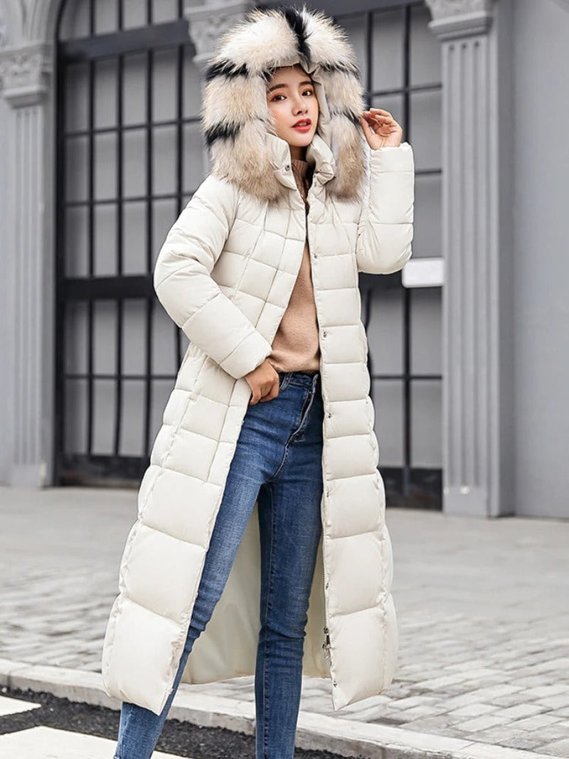 Lena – Fashionable Long Winter Coat with Belt for Style-Conscious Women