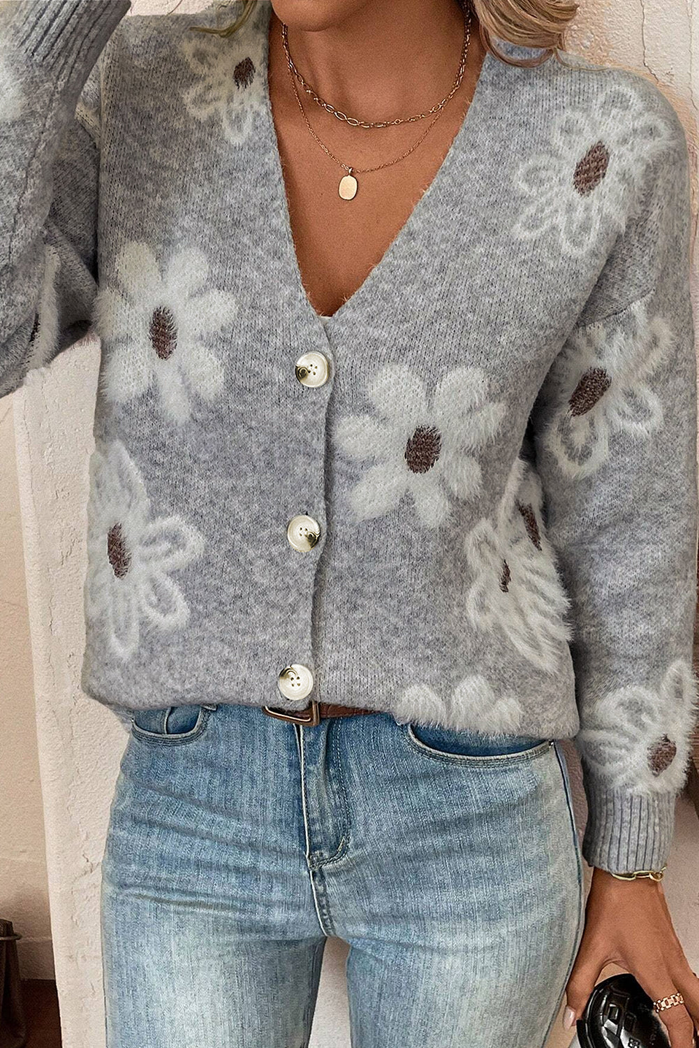 Julia – Cardigan with Floral Pattern