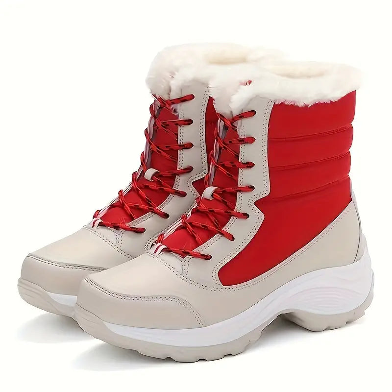 Warm, Waterproof, Plush Lined Ankle Snow Boots with Anti-Slip Traction for Women