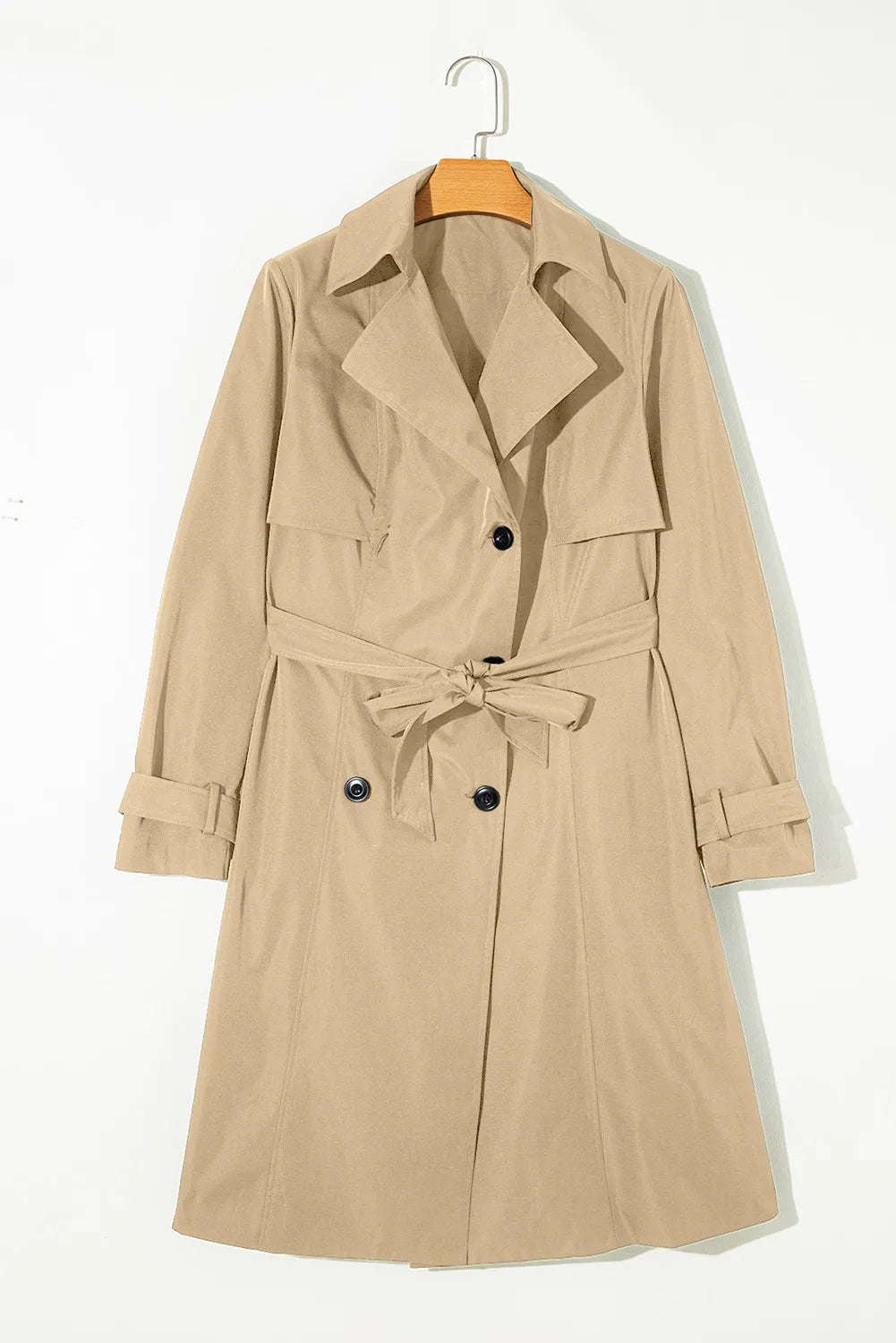 Stylish Beige Women's Trench Coat