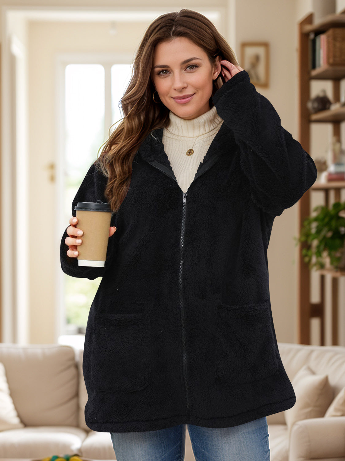 Emma - Teddy Winter Coat with Hood for Women