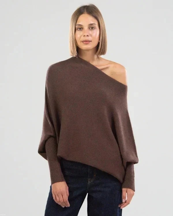 Draped Casual Asymmetrical Women's Sweater