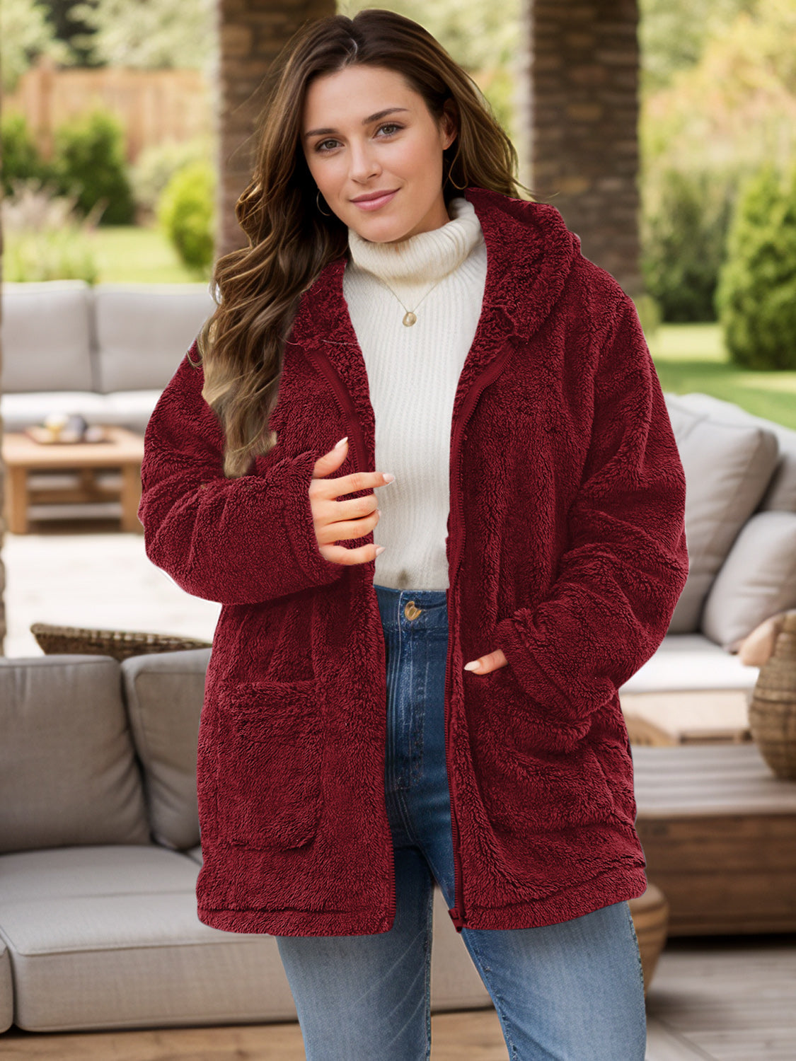 Emma - Teddy Winter Coat with Hood for Women