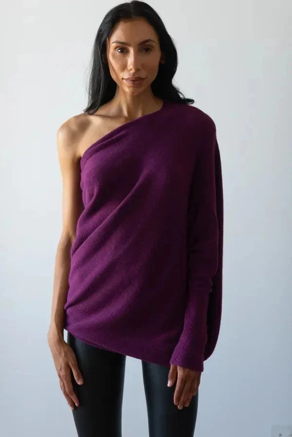 Draped Casual Asymmetrical Women's Sweater